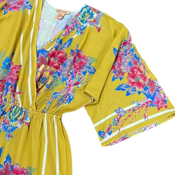 Flying Tomato Yellow Wide Leg Floral Jumpsuit S - Picture 3 of 4
